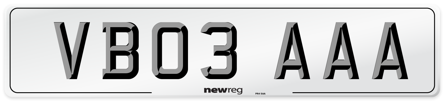 VB03 AAA Number Plate from New Reg